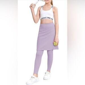 Girls' Athletic Tennis Golf Skirt with Legging Workout